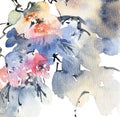 Watercolor blossom tree