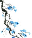 Watercolor blossom tree