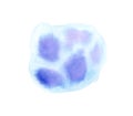 Watercolor blot violet blue color on white isolated background. Design for banners, cards, invitations. A stain of paint