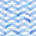 Watercolor blue background with curved wavy stripes. Geometric seamless pattern Royalty Free Stock Photo