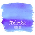 Watercolor blue brushstroke, abstract vector illustration, hand painted background