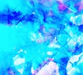 Watercolor blue colorful geometric didgital abstract background