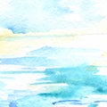 Watercolor blue cyan water sky texture background Royalty Free Stock Photo
