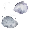 Watercolor blue and dark blue watercolor stain with watercolor splatter for wedding invitations