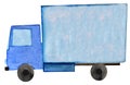 Watercolor blue delivery trailer truck on white background. raster illustration for design Royalty Free Stock Photo