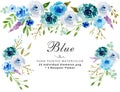 Watercolor Blue floral flower composition wedding Royalty Free Stock Photo