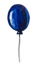 Watercolor Blue helium balloon on a birthday or a party