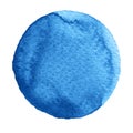 Watercolor blue marina circle on white background