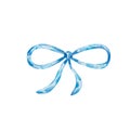 Watercolor blue satin gift bow