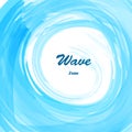 Watercolor blue sea wave