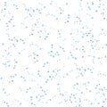 Watercolor blue snow dots on white background . Hand-painted sea