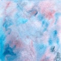 Watercolor blue-pink splash abstract background quality illustration