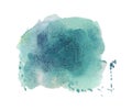 Watercolor. Blue spot on watercolor paper. Abstract blue spot on white background. Ink drop Royalty Free Stock Photo