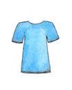 Watercolor blue t-shirt sport clothes boy wear