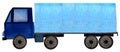 Watercolor blue trailer truck on a white background. raster illustration for design Royalty Free Stock Photo