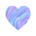 Watercolor light blue and violet heart