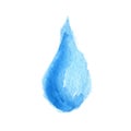 Watercolor blue water drop . Vector Royalty Free Stock Photo