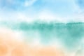 watercolor blurred beach seascape background digital painting vectors illustration Royalty Free Stock Photo