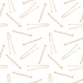 Watercolor bobby pin seamless pattern