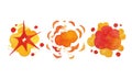 Watercolor Bomb Explosion and Fire Cloud Effect Vector Set Royalty Free Stock Photo