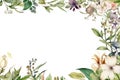 Watercolor Botanical Frame: An elegant frame adorned with watercolor botanical illustrations