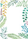 Watercolor botanical tropical frame