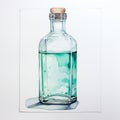 Watercolor Bottle Drawing With Green Liquid - Inspired By Sebastian Errazuriz And Frank Quitely