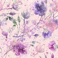 Watercolor bouquet of flowers, Beautiful abstract splash of paint. fashion illustration. pansies, Royalty Free Stock Photo