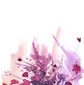 Watercolor bouquet of flowers. Wild grass, flowers