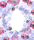 Watercolor seamless background floral pattern. grass and plant flowers, burdock, thistle, alga, wild herbs. Floral pattern