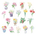 Watercolor bouquets of birth month flower