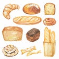 Watercolor bread set.