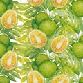 Watercolor breadfruit pattern