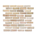 Watercolor bricks for the wall isolated on white background