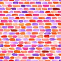 Watercolor bricks. Vector abstract seamless pattern.