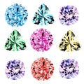 Watercolor bright diamonds set