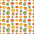 Watercolor Bright Fresh Citrus Seamless Repeat Pattern