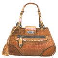 Watercolor brown handbag
