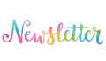 Watercolor brush calligraphy concept word NEWSLETTER