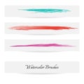 Watercolor brush lines. Vector brush strokes