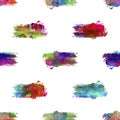 Watercolor Brush Stripes Seamless Pattern Grange Geometric Design in Rainbow Color. Modern Strokes Grung Collage