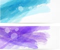 Watercolor brushed lines banners