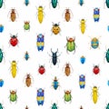 Watercolor bug beetle pattern