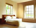 Watercolor of Bungalow bedroom with empty wall Royalty Free Stock Photo