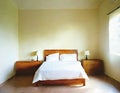 Watercolor of Bungalow bedroom with empty wall Royalty Free Stock Photo