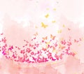 Watercolor butterflies background Royalty Free Stock Photo
