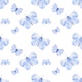 Watercolor Butterflies Background. Hand Drawn Pattern. Isolated Illustration. Beauty in Nature. Background for Fabric Royalty Free Stock Photo