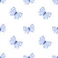 Watercolor Butterflies Background. Hand Drawn Pattern. Isolated Illustration. Design for wedding and greeting cards, printing on Royalty Free Stock Photo