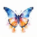 Watercolor Butterfly Illustration In Realistic And Fantastical Style Royalty Free Stock Photo