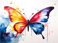 Watercolor butterfly. Creative artistic illustration